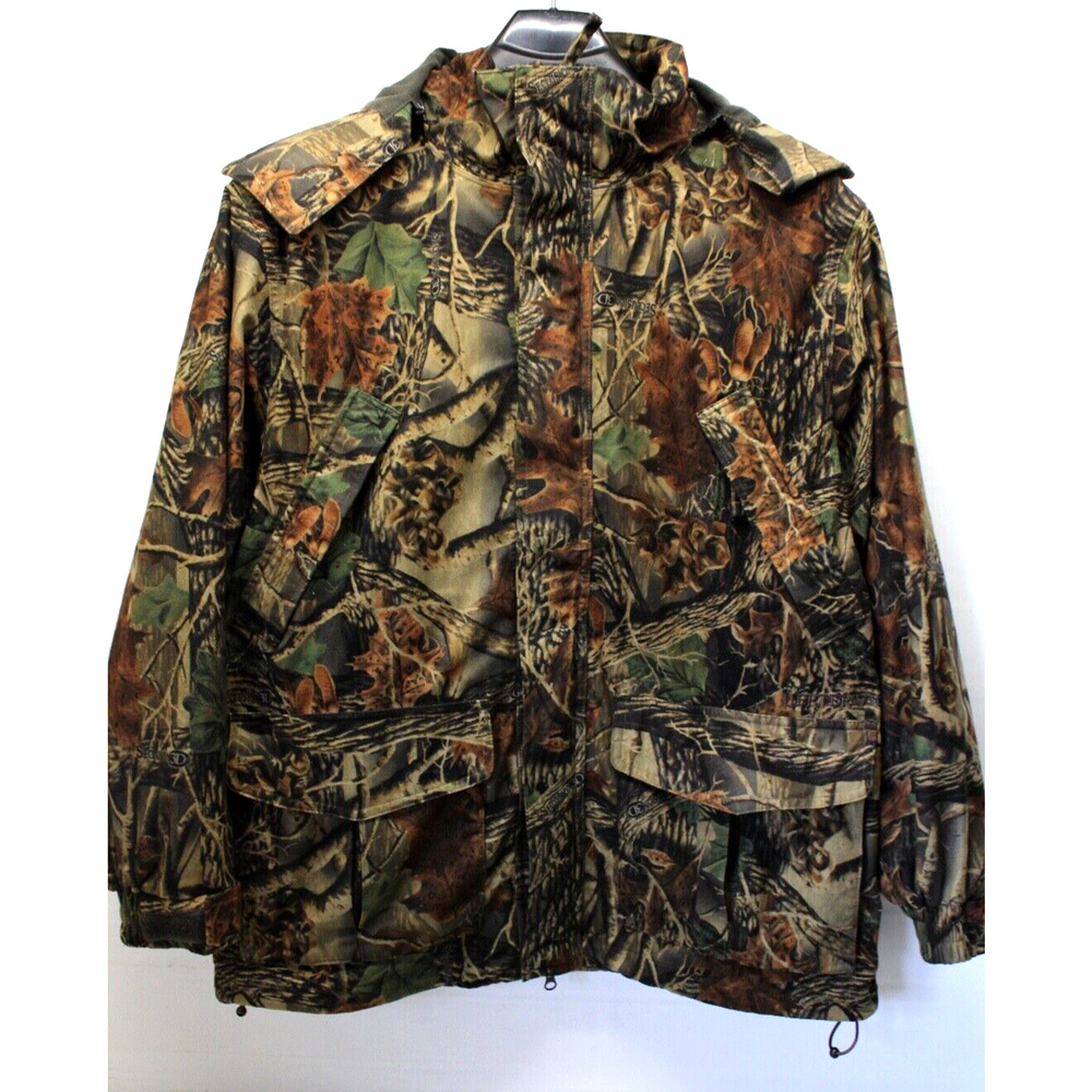 HERTER'S SECLUSION 3D CAMOUFLAGE HOODED HUNTING SHELL JACKET MEN'S LARGE REG